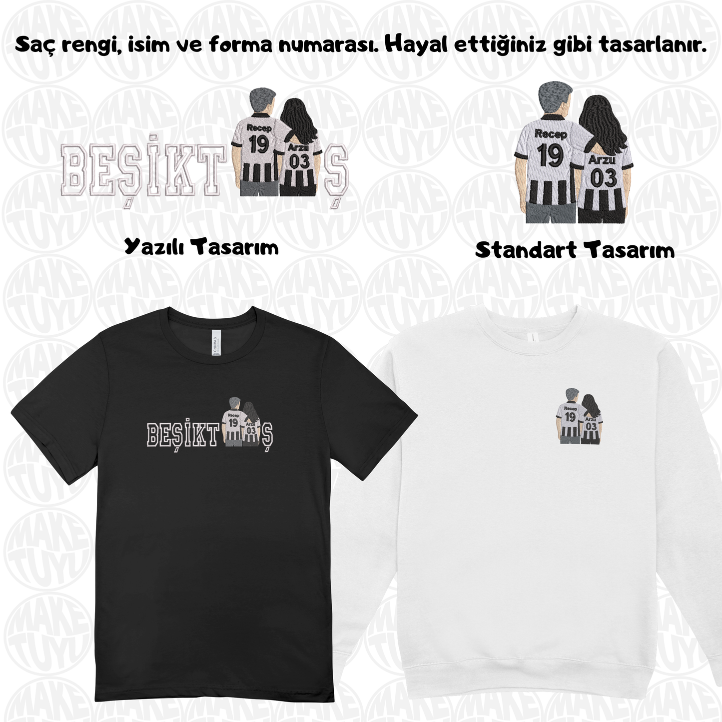 Özelleştirilebilir Takımlı Çift Nakışı