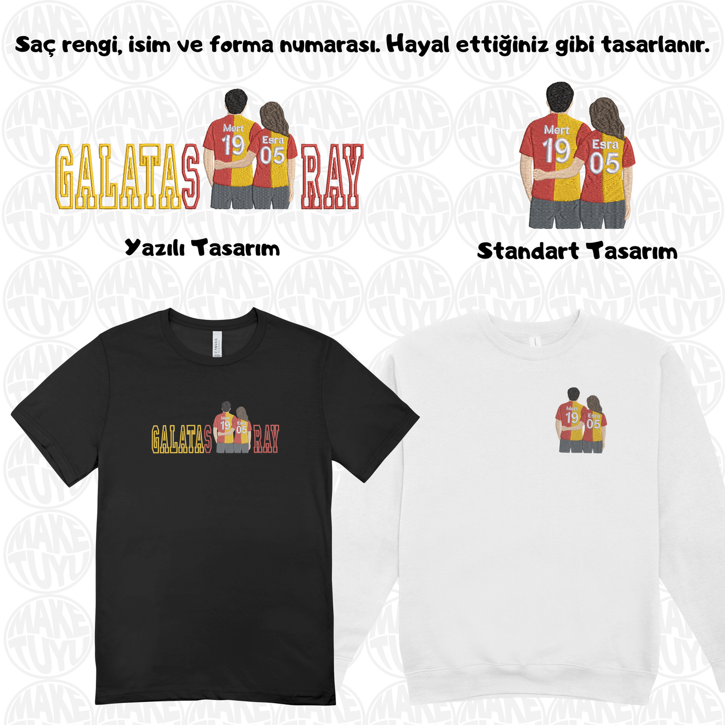 Özelleştirilebilir Takımlı Çift Nakışı
